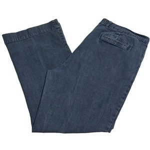 Chaps Wide Leg Denim Cotton Jean Trouser Plus Size Dark Wash Blue Jeans Size 18W